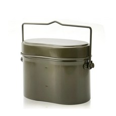 TAKRA 독일 캠핑 도시락 대용량 군사 수통 하이킹 엉망인 양철 그릇 관광 요리 야외 피크닉 식기 1200ml, 1개