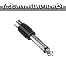 오디오 신호 장비를 변환하기 위한 RCA-1/4인치 6.35mm 모노 어댑터 금도금 커넥터, 01 5PCS