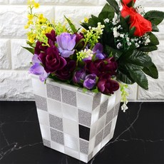 미소디자인 인테리어 조화 화분 미니조화화분세트, 브라운 - 소