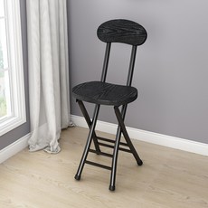 TaiStar 등받이접이식의자등받이 원형 접이식 의자T856-036, 블랙, 2개