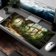 식물 감성 귀여운 마우스 패드 데스크 매트 애니메이션 게임용 사무실 XXL 키보드 노트북 컴퓨터 카펫, 03 300x600x2mm, 02 6
