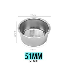 커피 필터 바스켓 비가압 교체 Delonghi Breville E61 포타필터 에스프레소 메이커 액세서리 51mm 54mm 58mm, 51mm-2-cup, 1개