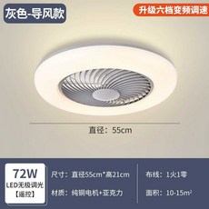 거실 천장 선풍기 식당 숙소 침실 라이트팬 펜션 60cm, 14. 기본형 회색 55cm 리모컨+회전