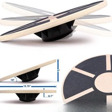 나무 무광 밸런스 보드 재활 훈련 힘 감각 통합, 1개, 1. 40 7.5cm