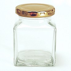 유리병 과일청 수제청 사각쨈병, 골드, 사각쨈병180cc, 80개입