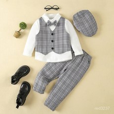 男童禮服馬甲套裝小花童主持兒童西裝錶演服春秋寶寶週歲西服