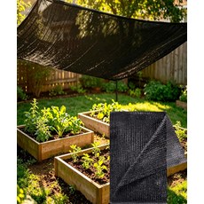 E.share 햇빛 가리개 천 40%-50% 햇빛 차단 메시 네트 1.8m x 3.7m(6피트 x 12피트) 통기성 블랙 스크린 정원 온실 파티오 식물 채소 꽃용, 70% 쉐이드, 10ft X 8ft