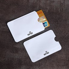컬러 rfid차단슬리브 방지 NFC 보호 여행 도용 신용카드 신분증 스캔 케이스 커버, 1개, RFID 중하 화이트 카드 케이스