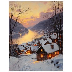 DIY 명화그리기 유화 그림 그리기 아크릴화 30*40cm, B타입, 1개