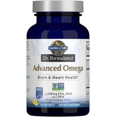 Garden of Life Advanced Omega-3補充軟膠囊 檸檬味 1290mg, 1罐, 60顆