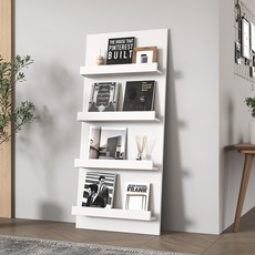 책 잡지꽂이 브로셔 홍보물 전시대 블랙 진열대, 길이43*높이160 4단 화이트