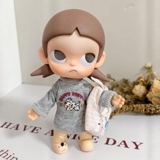 지가 옷 갈망하는 장소 1/8 이동식 20cm 인형 가지 자매 만화 캐주얼 스웨트셔츠 모자 시리즈 귀여운, 20CM 가지 누나의 옷에는 인형이 포함되어 있지 않다, 회색 만화 스웨트셔츠 + 숄더백