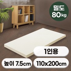 에코어 밀도80 천연라텍스 매트리스 7.5cm 슈퍼싱글 매쉬속커버