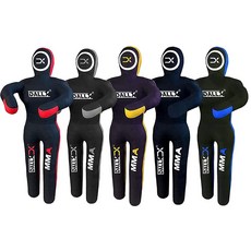 DALLX MMA 그래플링 더미 BBJ 레슬링 브라질 주짓수 펀칭백 유도 가라데 던지기 복싱 파이팅 자기 방어 스탠딩 포지션 - 채워지지 않음 (블랙 블루 1.2m(4피트)_