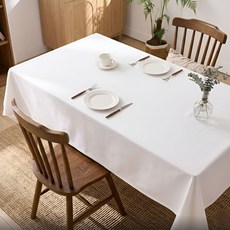 락서 방수 박람회 행사 무지 구김방지 식탁 테이블보, 1개, 140x200cm, 화이트