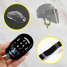 헬멧 턱 패드 받침 받침대 보호대 고무패드 오토바이 자전거 킥보드 안전모 끈 스트랩 쿠션, A 블랙