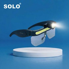 솔로 LED 안경 라이트 헤드랜턴 S-G500 C타입 충전식 자전거 낚시 캠핑, 1개