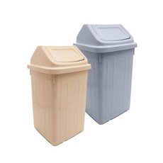 스윙 사각 휴지통 업소용 식당용 쓰레기통 4호 25L, 그레이