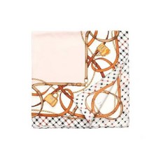 닥스 DAKS 베이지 체인프린트 실크 사각스카프 DCSC9F144