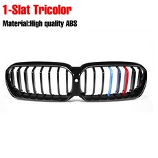 bmw그릴 실제 탄소 섬유 + abs 결합 전면 더블 슬랫 스포츠 신장 레이싱 g30g31 f90 m5 2020 - 2022, 1슬레이트 삼색, 1개