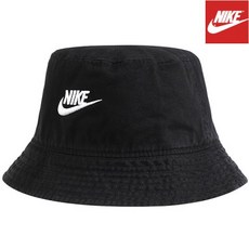 NIKE LOGO圖案漁夫帽, 黑色, 1入