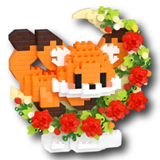 [네오 크래프트] 달빛 동물 꽃 나노블럭 DIY 고양이 블록 조립 미니 나노 캣 강아지 곰 판다 팬더 폭스 여우 달 크리스마스 만들기 장난감 키트 발렌타인 화이트데이 선물, 1개, 10. 오렌지 폭스(Orange Fox)