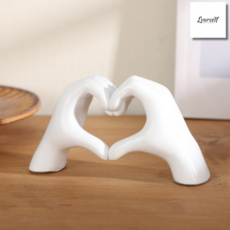럽유어셀프 손하트 장식품 미니 인테리어 소품, 화이트