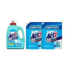 액츠 퍼펙트 실내건조 액체세제 드럼 용기 3L 2개 + 리필 일드겸용 2.2L 피죤
