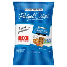 스낵 팩토리 프레첼 크리스프 오리지널 1온스 스낵 팩 10개입 Snack Factory Pretzel Crisps Original 1 Oz Snack Packs 10 C, 원래의, 1온스(10팩), 1개, 28g