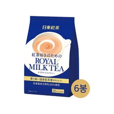 일본 닛토 홍차 로얄 밀크티 스틱 10개입 6팩, 140g, 6봉