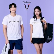 테크니스트 배드민턴 기획 티셔츠 반팔 상의 화이트 TNT6509WH