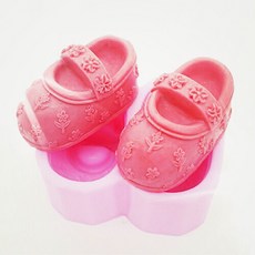 娃娃鞋矽膠皂模 手工皂立體模具 香磚防蚊磚蠟燭DIY材料, 娃娃鞋模具1個, 1個