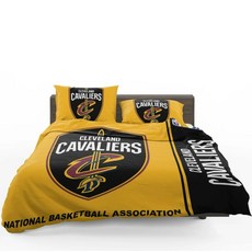 NBA 클리블랜드 캐벌리어스 이불 배게 커버 세트 (싱글 더블) Cleveland Cavaliers Duvet Cover Set, 포함