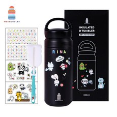 마마픽스 심플 스텐 텀블러 보온 보냉병, D텀블러-블랙, 350ml, 1개