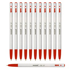 모나미 153 볼펜 0.7mm, RED, 12개