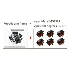 DIY 6 DOF 로봇 금속 합금 암 클로 키트 MG996 로보틱스 Ps2 용 무선 제어 프로그래밍, KIT 1 180 degrees, A, 1개