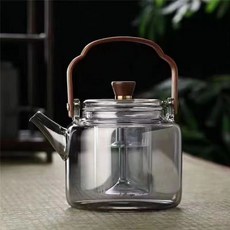 玻璃泡茶壺 透黑提樑壺 1200ml, 1個