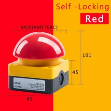 1/5/10 Pcs 대형 버섯 헤드 스위치 IP67 Watproof FAK R/KC11/I 1NO + 비상 정지 자체 재설정 핸들 풋 푸, 02 Red Self Locking, 07 1NO2NC, 01 5 Pcs