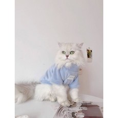 i豆寵物 小香風名媛韓系 軟糯針織衫 貓咪狗狗秋冬保暖打底衫, 1個, 藍色毛絨（MIN）,2XL碼（約10.0-12.0公斤）