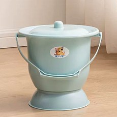 孕婦尿桶 大人痰盂 家用臥室防臭 塑膠尿壺 便盆帶蓋, 小號北歐藍（4L）送刷子, 1個