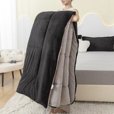 보온 이불 양털 캐시미어 겨울 이불, 검은색