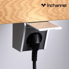 인채널 방우형 커버 APT 1구 2구 가구부착형 코너콘센트 IJC0 배선형 밥솥장 싱크대 욕실 화장실 가구장, 1구/실버화이트_IJC01