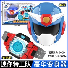 台灣熱賣 正版迷你特工隊 恐龍力量 變形合體 炫龍機甲獸王 力量機器人玩具, 福樂變身豪華套裝（聲光腰帶+面具）, 1個