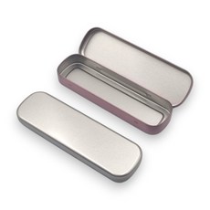 스틸 펜케이스 틴케이스 필통 소품 정리함, 1개, 실버