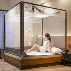 모기장 커튼 텐트 사각 대형 수면 실내 침대 차단 공주풍 방진