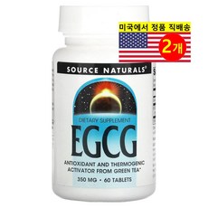Eclectic Herb 항산화 허브 추출 보충제 에피갈로카테킨 갈레이트 항산화 EGCG 350mg, 2개, 60정