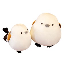 뱁새인형 붉은머리 흰머리 오목눈이 참새 뱁이 벱새, 화이트, 1개, 35cm