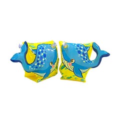 Healgenart 鯨魚手臂圈 可愛海洋動物圖案 兒童尺寸 手臂助浮圈 手臂漂浮圈 兒童漂浮具 海邊沙灘玩水, 1個