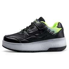 PHTEER 롤러슈즈 바퀴달린 바퀴휠 운동화 인라인 LED 휠리스 스케이트 롤러 FG05, 1개, 블랙