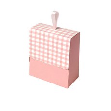 배꼽대장 귀여운 미니 선물상자 손잡이 종이상자 24매, 11 고리손잡이 핑크체크 24매, 24개